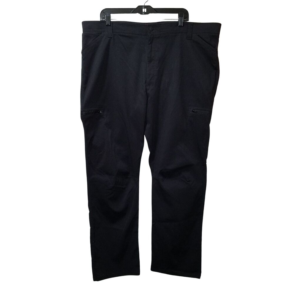 Wrangler Pants Men 44x30 Black Cargo Utility Nylon Stretch Elastic Waist